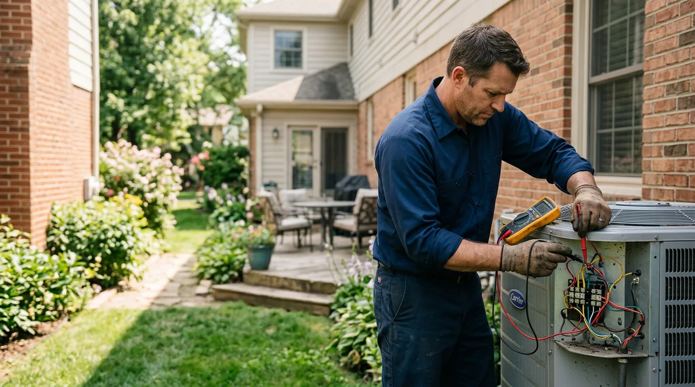 HVAC technician working near Oak Bluffs, MA